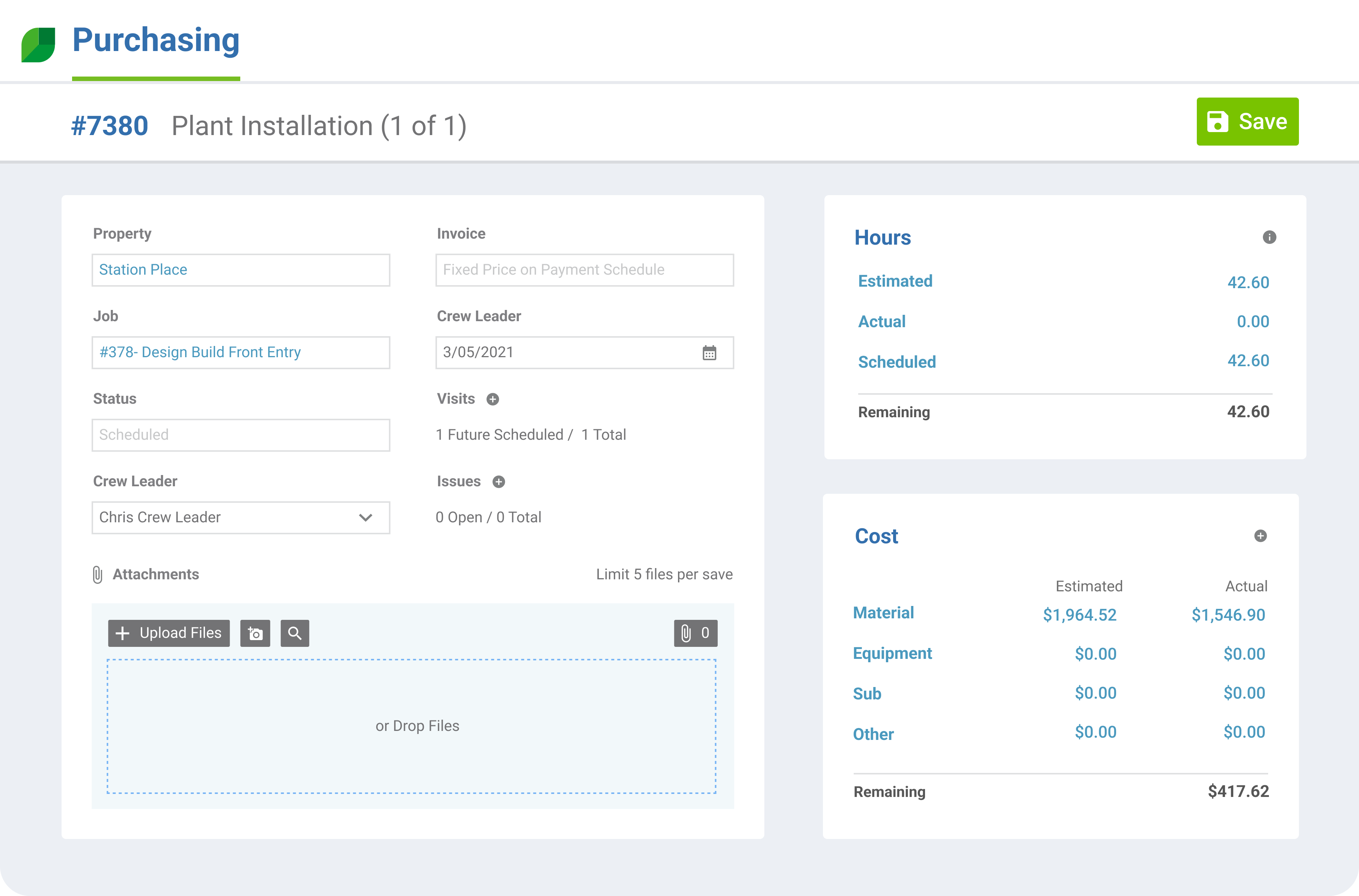landscape purchase order software